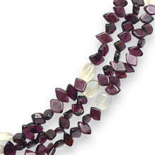 Minimalist Handmade Natural Garnet Plain Fish & Chalcedony Nugget Gemstone Beaded 17.9’’ Necklace Jewelry - Necklace