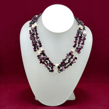 Minimalist Handmade Natural Garnet Plain Fish & Chalcedony Nugget Gemstone Beaded 17.9’’ Necklace Jewelry - Necklace