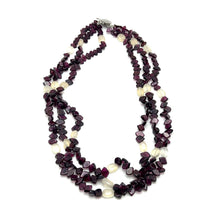 Minimalist Handmade Natural Garnet Plain Fish & Chalcedony Nugget Gemstone Beaded 17.9’’ Necklace Jewelry - Necklace