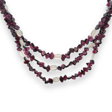 Minimalist Handmade Natural Garnet Plain Fish & Chalcedony Nugget Gemstone Beaded 17.9’’ Necklace Jewelry - Necklace