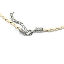 Mix Natural Semiprecious Gemstone 9mm Drop Shape Handmade White Twisted Cord Pendant Necklace Balanced Blend Of Natural
