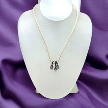 Mix Natural Semiprecious Gemstone 9mm Drop Shape Handmade White Twisted Cord Pendant Necklace Balanced Blend Of Natural