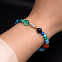 Mixed Gemstone 10mm and Colorful Glass 6mm Beads Bracelet | 8 Inch Handmade Fashion Jewelry - Bracelet