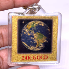 Mother Earth 24K Gold Foil Laser Engraved Keychain Nature’s Healing & Balance Keyring Gift - Keychain