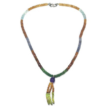Aquamarine Natural, Spessartite, Tanzanite, Tsavorite, Citrine, Peridot, and Amethyst Necklace