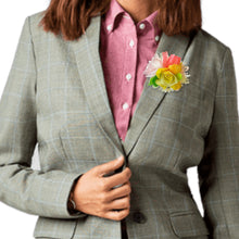 Handmade Brooch Boutonniere Unique Fish Scales Tri-Sided Yellow Pink Orange Rose