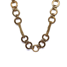 Multi Layer Stationed Hoop and Chain Rose Gold Necklace with Extension – Feminine Layered Statement Jewelry - Necklace