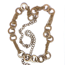 Multi Layer Stationed Hoop and Chain Rose Gold Necklace with Extension – Feminine Layered Statement Jewelry - Necklace