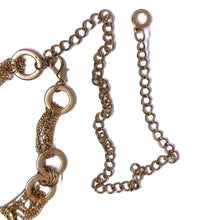 Multi Layer Stationed Hoop and Chain Rose Gold Necklace with Extension – Feminine Layered Statement Jewelry - Necklace