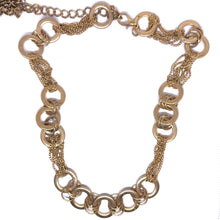 Multi Layer Stationed Hoop and Chain Rose Gold Necklace with Extension – Feminine Layered Statement Jewelry - Necklace