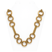 Multi Layer Stationed Hoop and Chain Rose Gold Necklace with Extension – Feminine Layered Statement Jewelry - Necklace