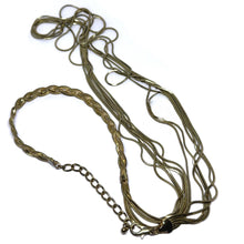 Multi Layered Chain Reversible Woven Snake Chain Two Sided Chain Necklace – Edgy Modern Fashion Jewelry - Necklace