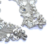 Multi-Layered German Silver with Anklet Pair with Bells Charms and Engraved Heart Motifs Payal - Anklet