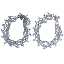 Multi-Layered German Silver with Anklet Pair with Bells Charms and Engraved Heart Motifs Payal - Anklet