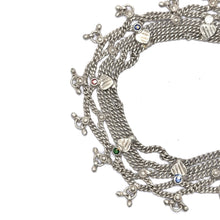 Multi Layered Traditional German Silver Payal Set with Heart Motifs & Anklet Pair - Anklet
