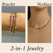 Natural African Amethyst | 925 Sterling Silver | Faceted Rondelle Beaded Necklace with Golden Charms | 3mm | VVS1