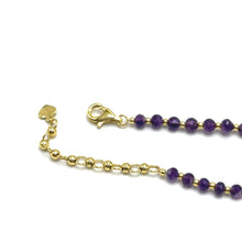 Natural African Amethyst | 925 Sterling Silver | Faceted Rondelle Beaded Necklace | 4mm | Rich Purple | VVS1 Clarity