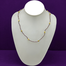 Natural African Amethyst | 925 Sterling Silver | Faceted Rondelle Beaded Necklace with Golden Charms | 3mm | VVS1