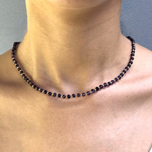 Natural African Amethyst | 925 Sterling Silver | Faceted Rondelle Beaded Necklace | 4mm | Rich Purple | VVS1 Clarity