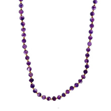 Natural African Amethyst | 925 Sterling Silver | Faceted Rondelle Beaded Necklace | 4mm | Rich Purple | VVS1 Clarity