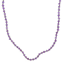 Natural African Amethyst | 925 Sterling Silver | Faceted Rondelle Beaded Necklace | 3mm | VVS1 Clarity | 18 Inch Strand