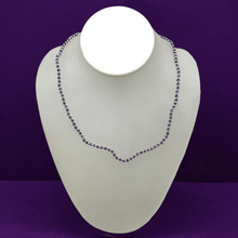 Natural African Amethyst | 925 Sterling Silver | Faceted Rondelle Beaded Necklace | 3mm | VVS1 Clarity | 18 Inch Strand