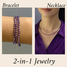 Natural African Amethyst | 925 Sterling Silver | Faceted Rondelle Beaded Necklace | 3mm | VVS1 Clarity | 18 Inch Strand