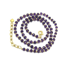 Natural African Amethyst | 925 Sterling Silver | Faceted Rondelle Beaded Necklace | 4mm | Rich Purple | VVS1 Clarity