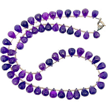 Natural Amethyst Africa Briolette Drop Gemstone Necklace Jewelry