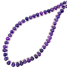 Natural Amethyst Africa Briolette Drop Gemstone Necklace Jewelry