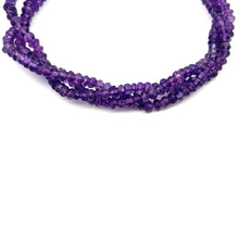 Natural Amethyst Bracelet | Rondelle 3mm Faceted Cut Gemstone Beads | 7.2 Inch February Birthstone Jewelry - Bracelet