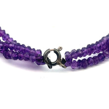Natural Amethyst Bracelet | Rondelle 3mm Faceted Cut Gemstone Beads | 7.2 Inch February Birthstone Jewelry - Bracelet