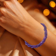 Natural Amethyst Bracelet | Rondelle 3mm Faceted Cut Gemstone Beads | 7.2 Inch February Birthstone Jewelry - Bracelet