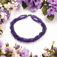 Natural Amethyst Bracelet | Rondelle 3mm Faceted Cut Gemstone Beads | 7.2 Inch February Birthstone Jewelry - Bracelet