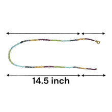 Natural Amethyst Citrine Iolite Topaz Rhodolite Peridot Gemstone Necklace | Rondelle 3mm Hand Facet Cut Beads | 14.5