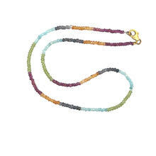 Natural Amethyst Citrine Iolite Topaz Rhodolite Peridot Gemstone Necklace | Rondelle 3mm Hand Facet Cut Beads | 14.5