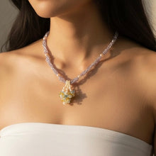 Natural Amethyst Citrine Swiss Blue Topaz Pearl Gemstone Handmade Necklace - Necklace