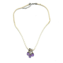 Natural Amethyst Gemstone 10mm Drop Shape Pendant With White Twisted Cord Necklace Believed To Promote Peace