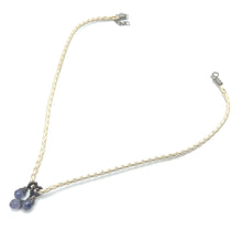 Natural Amethyst Gemstone 10mm Drop Shape Pendant With White Twisted Cord Necklace Linked To Relaxation And Mental Calm