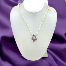 Natural Amethyst Gemstone 10mm Drop Shape Pendant With White Twisted Cord Necklace Believed To Promote Peace