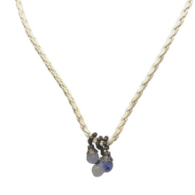 Natural Amethyst Gemstone 10mm Drop Shape Pendant With White Twisted Cord Necklace Linked To Relaxation And Mental Calm