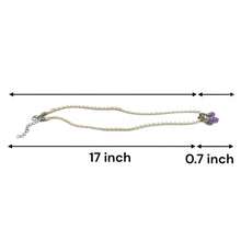 Natural Amethyst Gemstone 10mm Drop Shape Pendant With White Twisted Cord Necklace Believed To Promote Peace