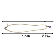 Natural Amethyst Gemstone 14mm Drop Shape Pendant Handmade White Twisted Cord Necklace Linked To Calm Harmony