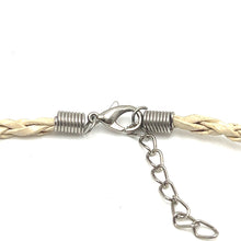 Natural Amethyst Gemstone 14mm Drop Shape Pendant Handmade White Twisted Cord Necklace Linked To Calm Harmony