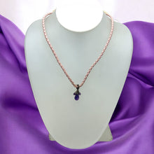 Natural Amethyst Gemstone 5-10mm Drop Shape Pendant With Light Pink Twisted Cord Necklace Associated With Calming