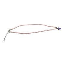 Natural Amethyst Gemstone 5-10mm Drop Shape Pendant With Light Pink Twisted Cord Necklace Associated With Calming