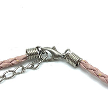 Natural Amethyst Gemstone 5-10mm Drop Shape Pendant With Light Pink Twisted Cord Necklace Associated With Calming