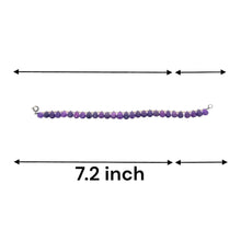 Natural Amethyst Gemstone Bracelet | Briolette Drop 8x6mm Cut Gemstone Beads | 7.2 Inch February Birthstone Jewelry