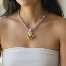 Natural Amethyst Pearl Citrine Peridot Gemstone Crafted Necklace - Necklace