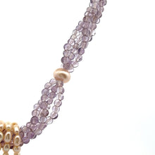 Natural Amethyst Swiss Blue Topaz Peridot Citrine Pearl Gemstone Necklace